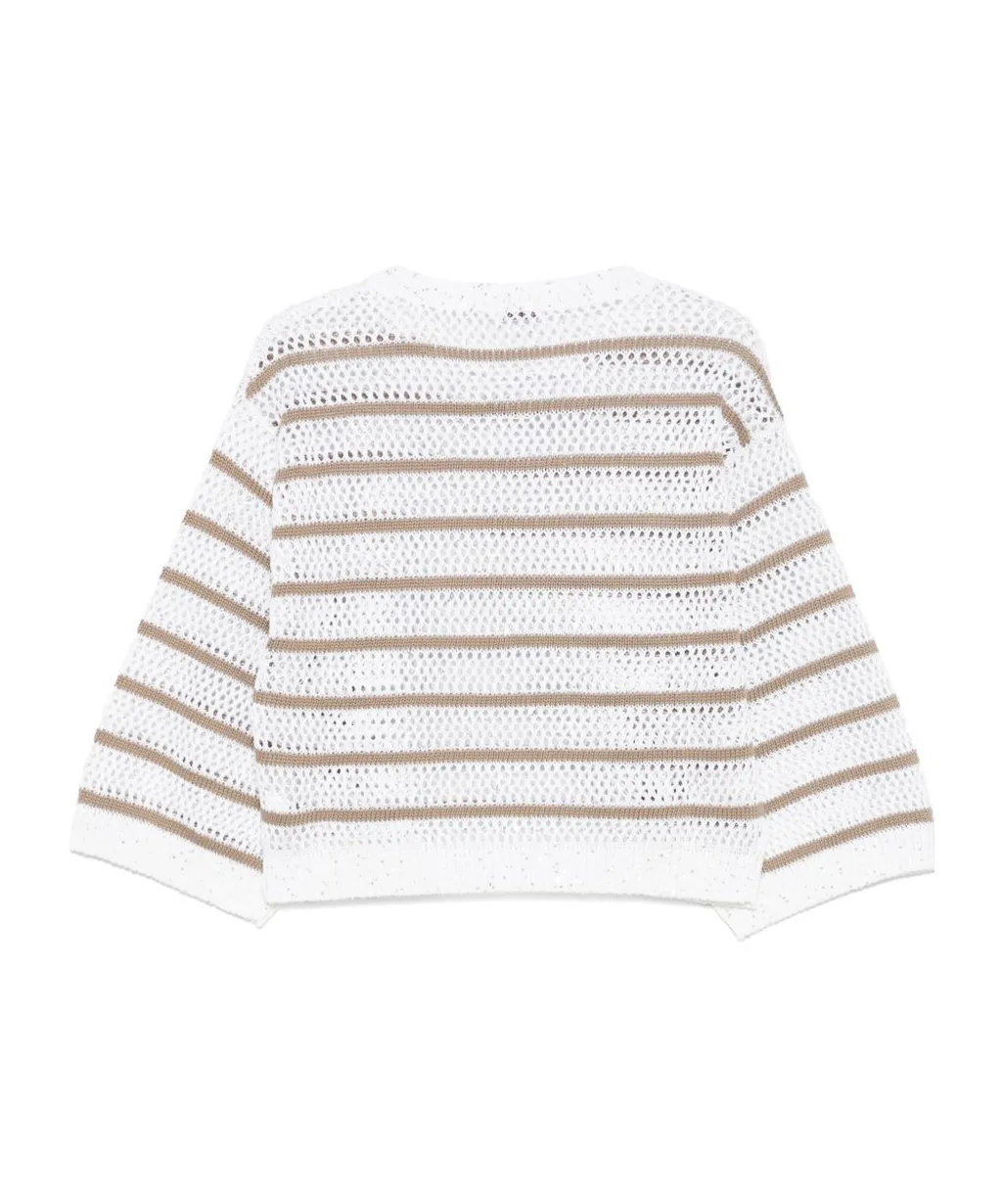 Dazzling Striped Net Jumper