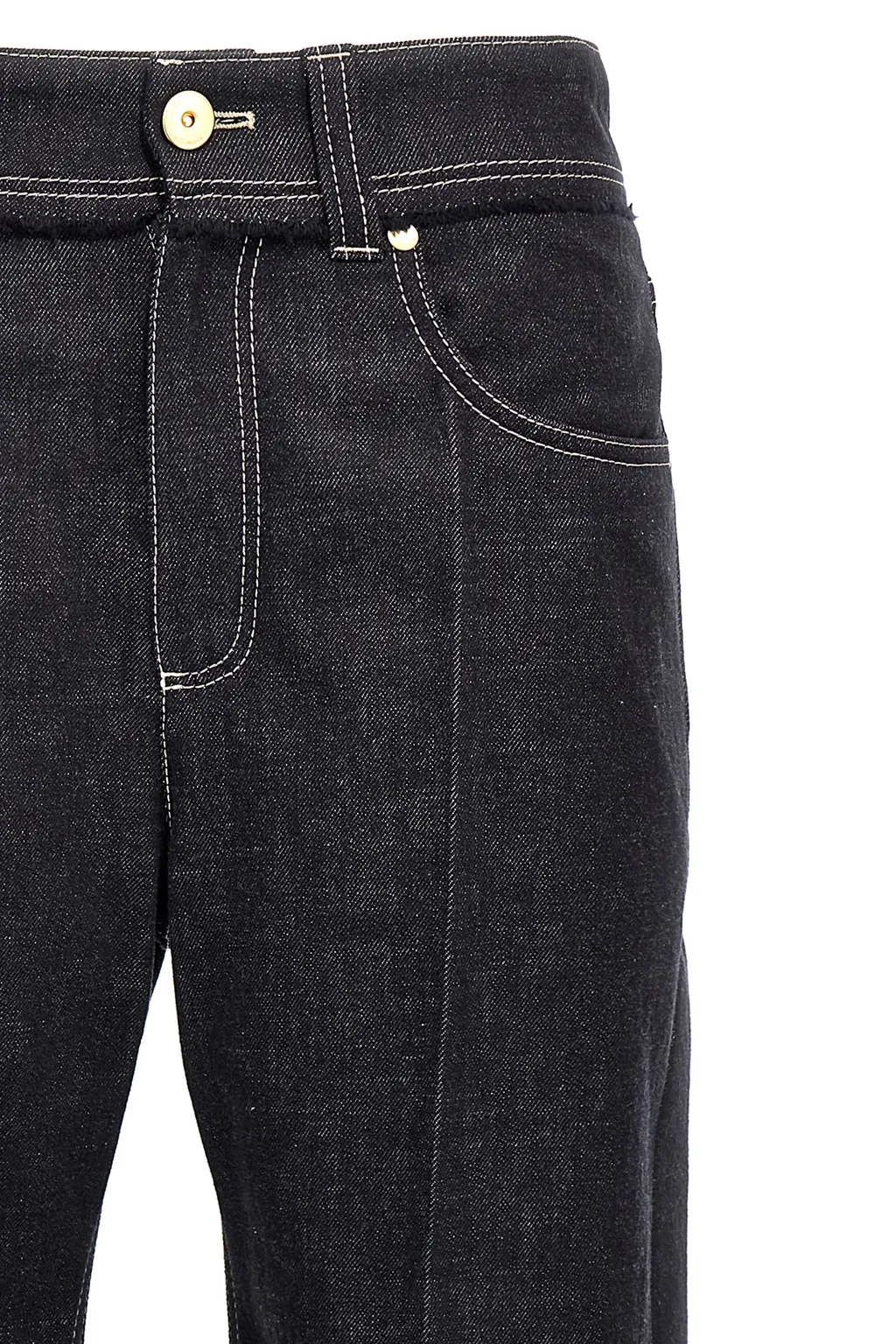 High-Waisted Turn-Up Brim Jeans