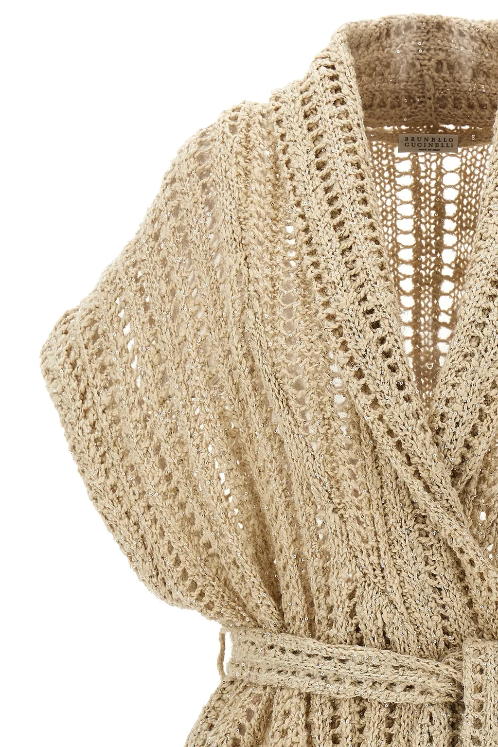Tied-Waist Knitted Cardigan