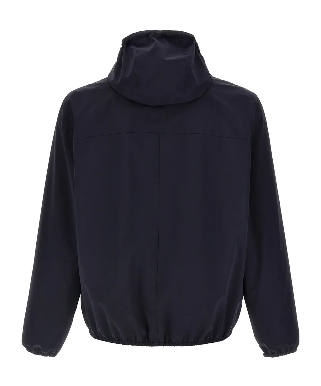 Logo Embroidered Zip-Up Hooded Jacket