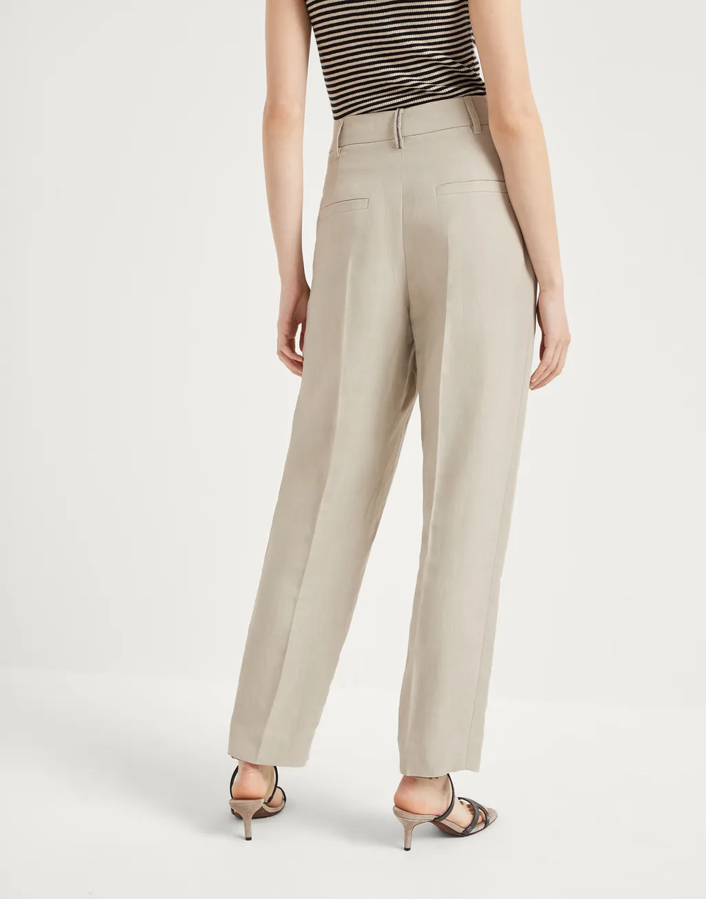 Straight-Leg Pleated Pants