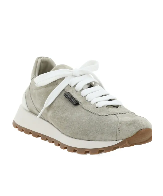 Round-Toe Lace-Up Trainers