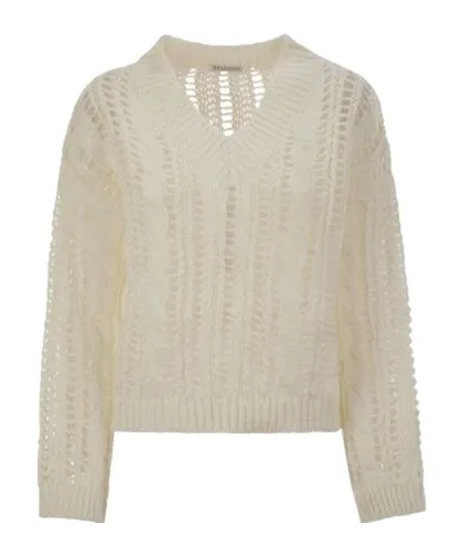 Cable-Knit Mesh Jumper
