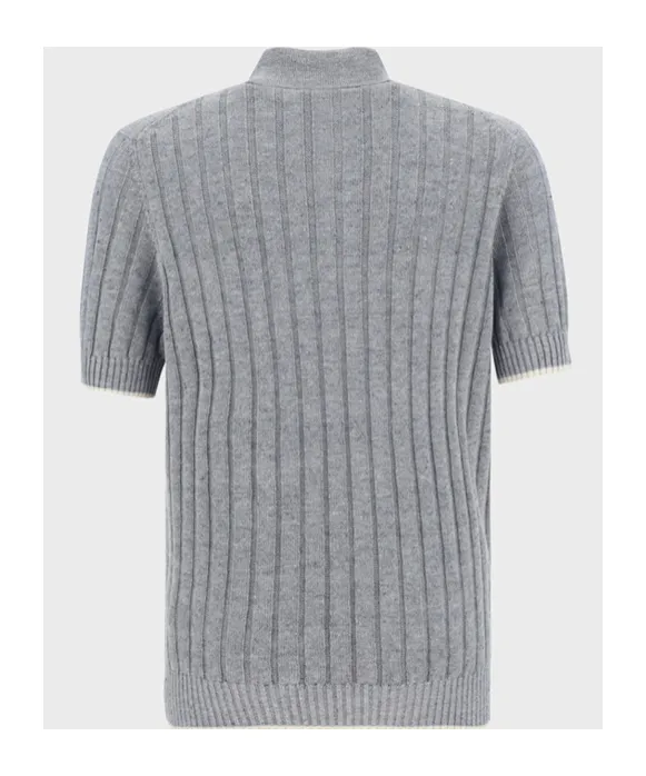 Short-Sleeved Knitted Polo Shirt