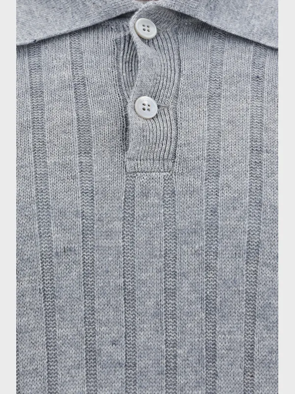 Short-Sleeved Knitted Polo Shirt