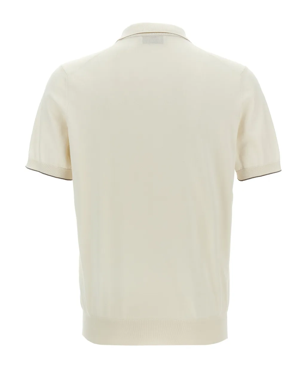 Short-Sleeved Fine-Knitted Polo Shirt