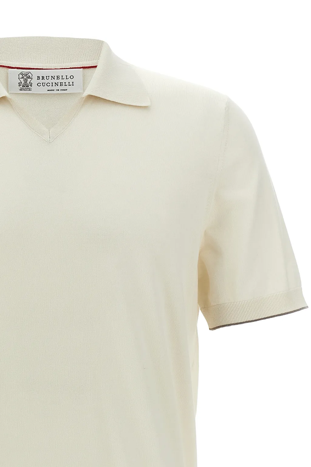 Short-Sleeved Fine-Knitted Polo Shirt
