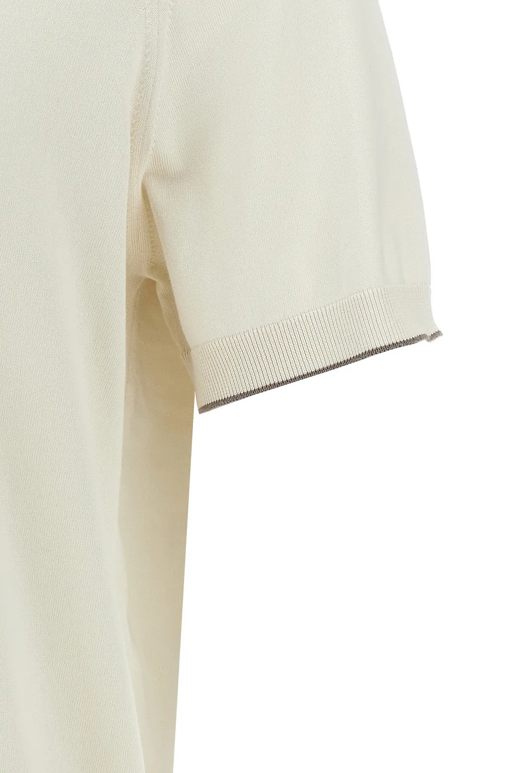 Short-Sleeved Fine-Knitted Polo Shirt