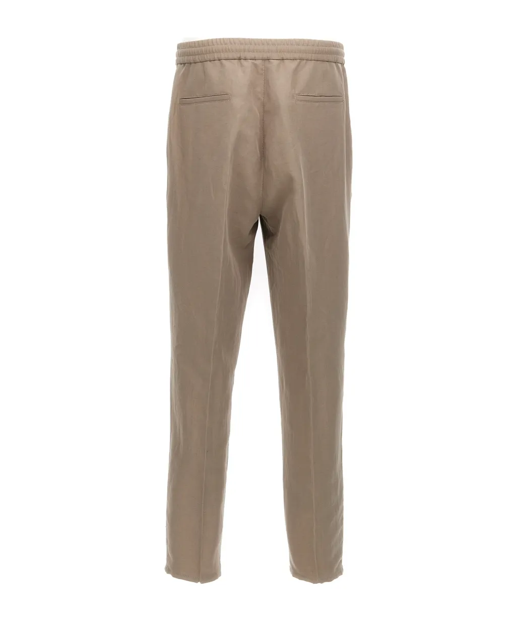 Drawstring Tapered Leg Trousers