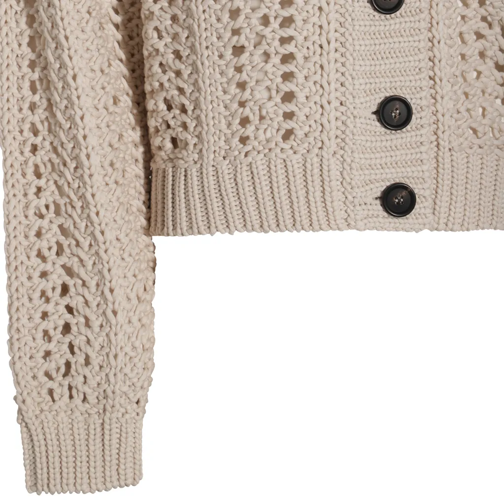 Long Sleeved Open-Knit Cardigan