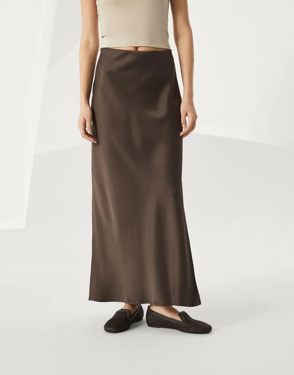 Bias-Cut Maxi Skirt
