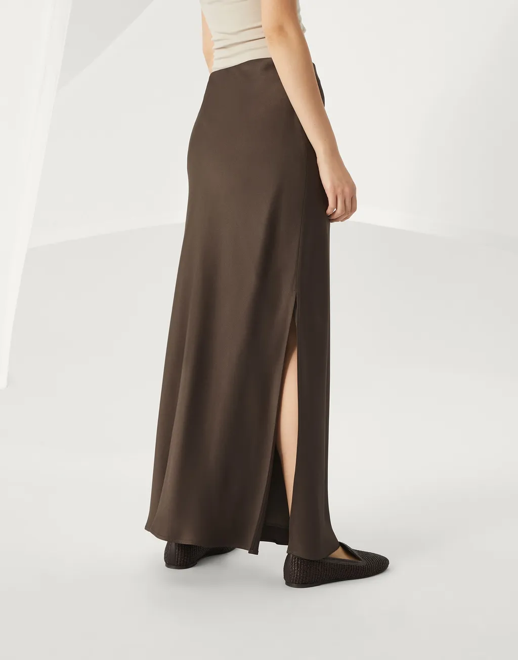 Bias-Cut Maxi Skirt