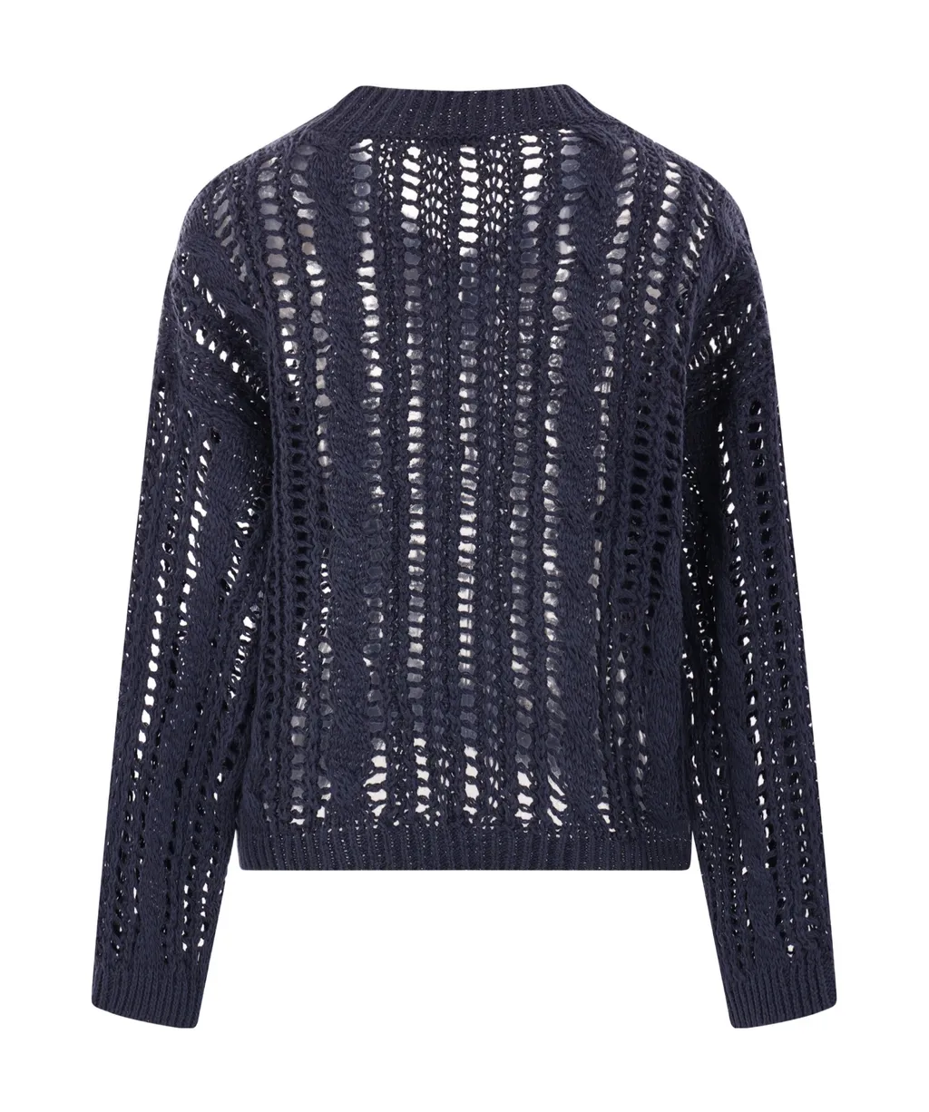 Cable-Knit Mesh Jumper