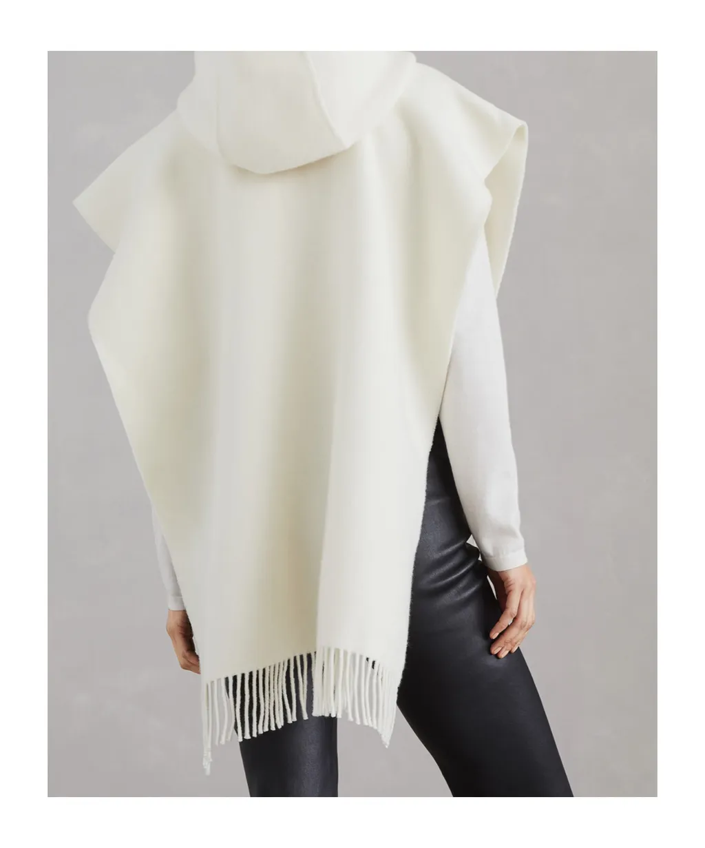 Hooded Fringed Poncho