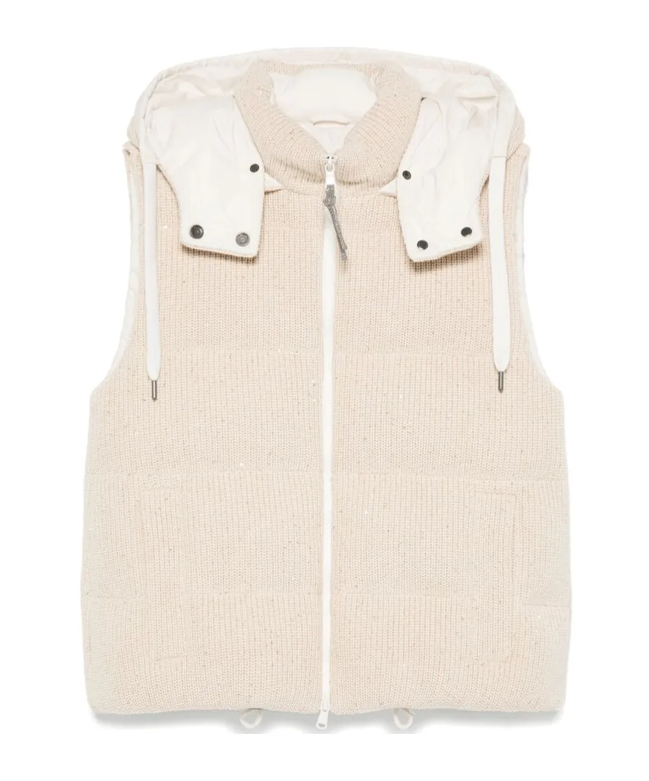 Drawstring Knitted Gilet