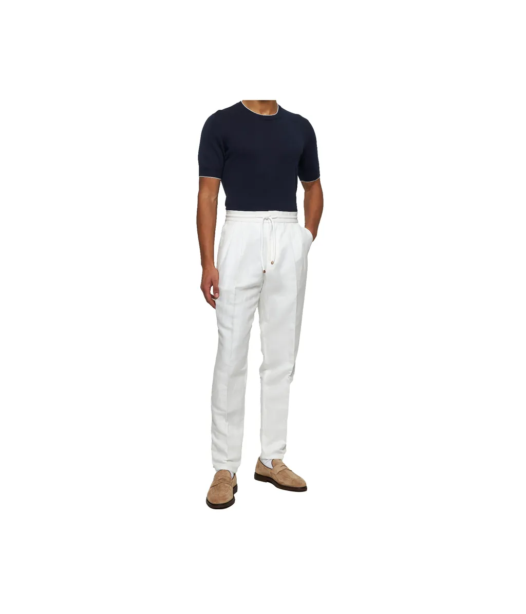 Drawstring Tapered Leg Trousers