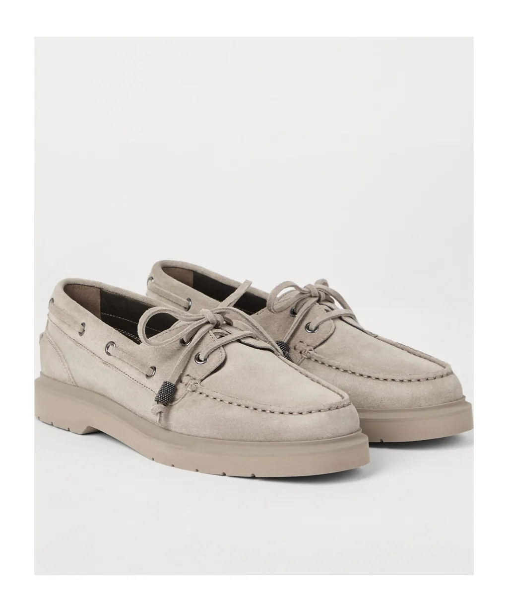 Monili-Chain Slip-On Boat Shoes