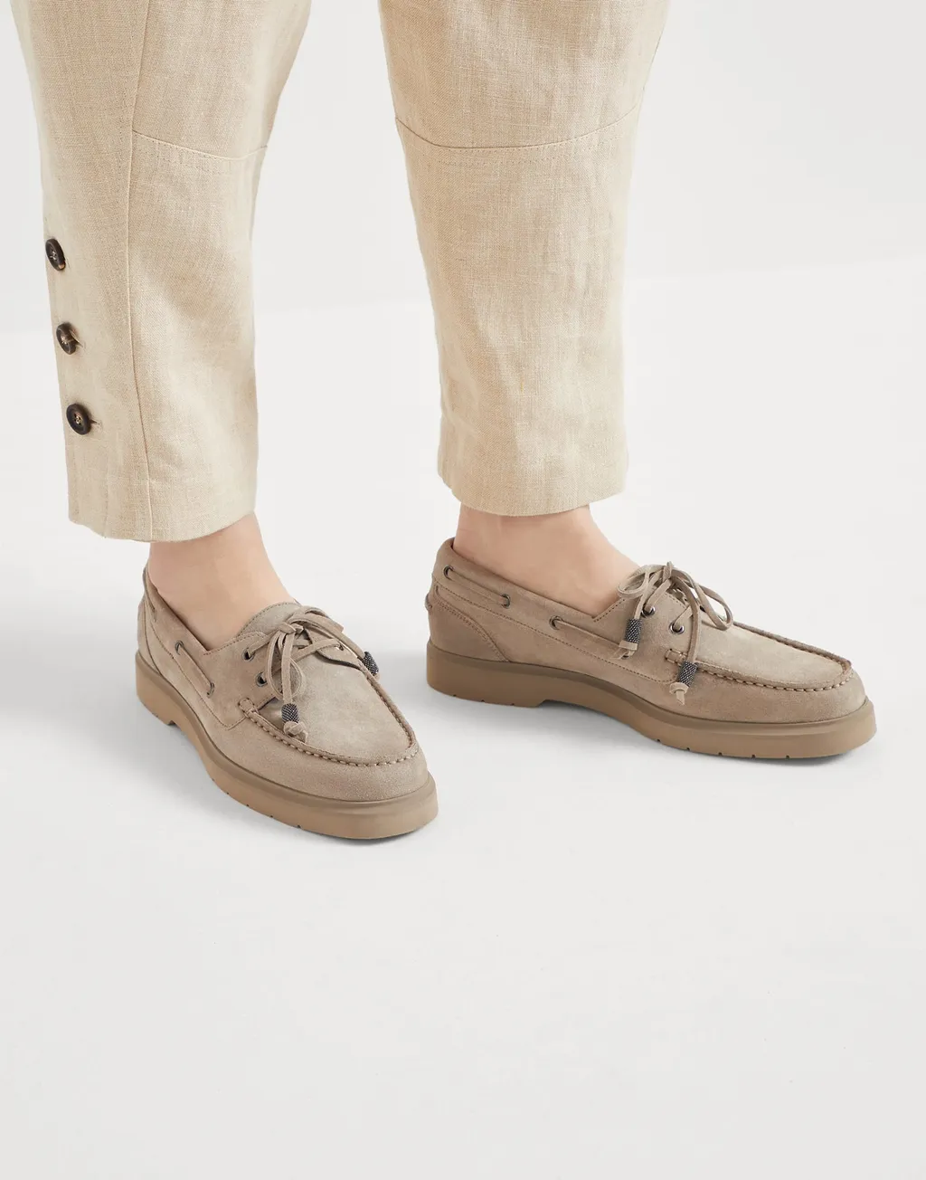 Monili-Chain Slip-On Boat Shoes