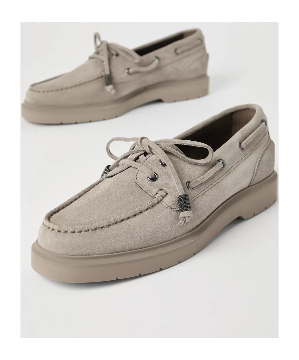 Monili-Chain Slip-On Boat Shoes