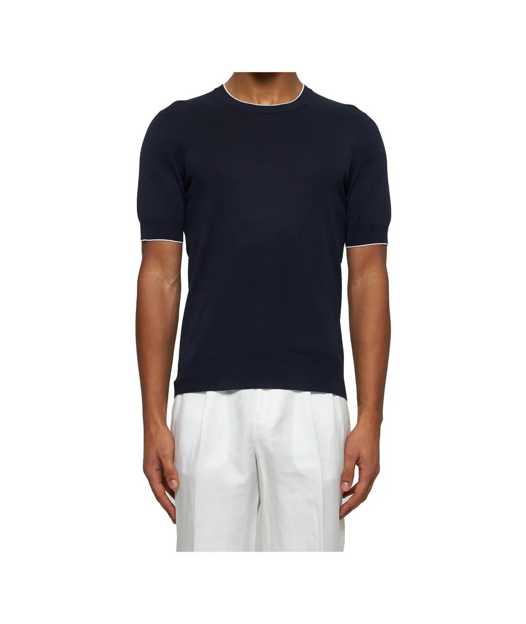 Short Sleeved Ribbed Sweater