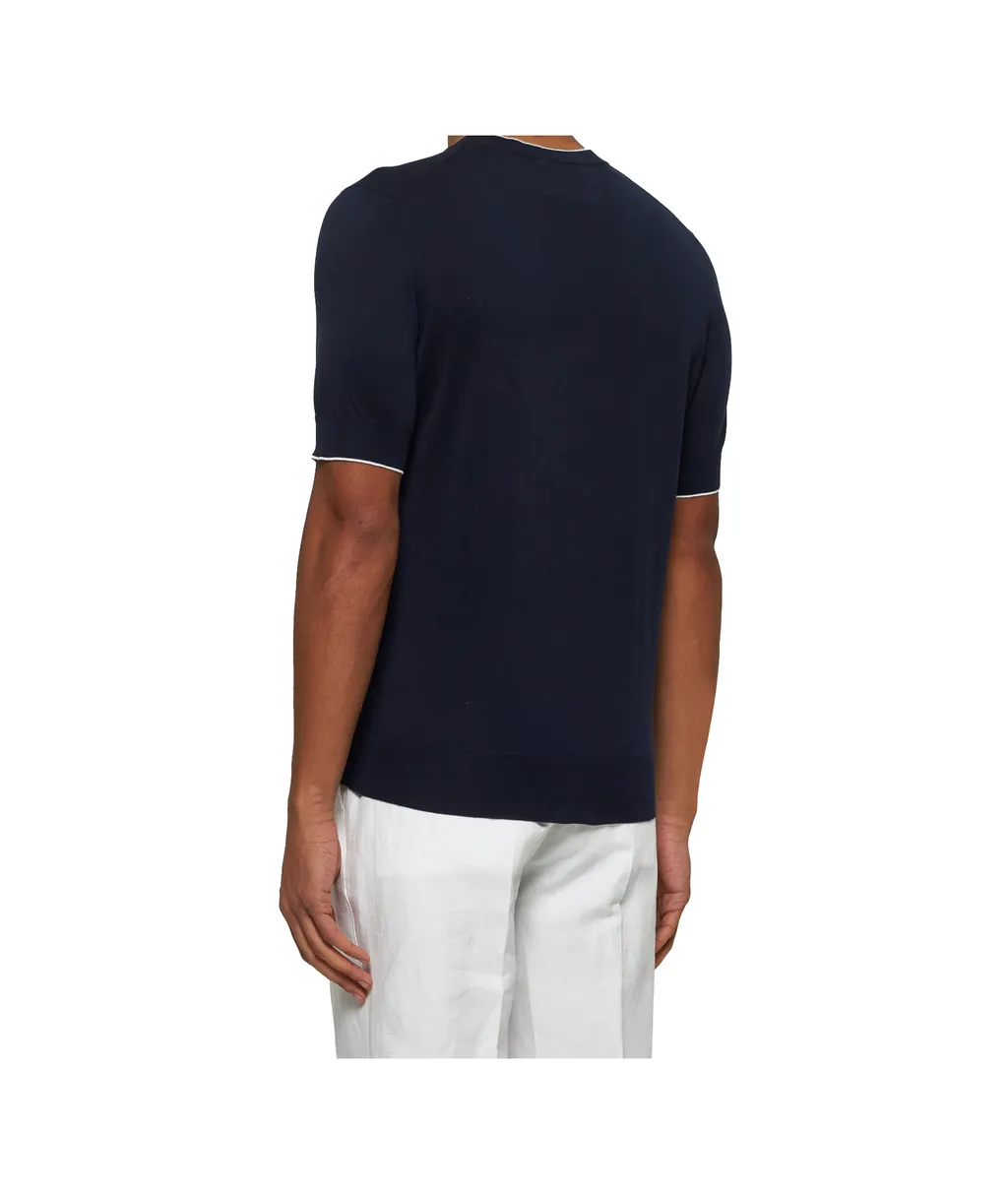 Short Sleeved Ribbed Sweater