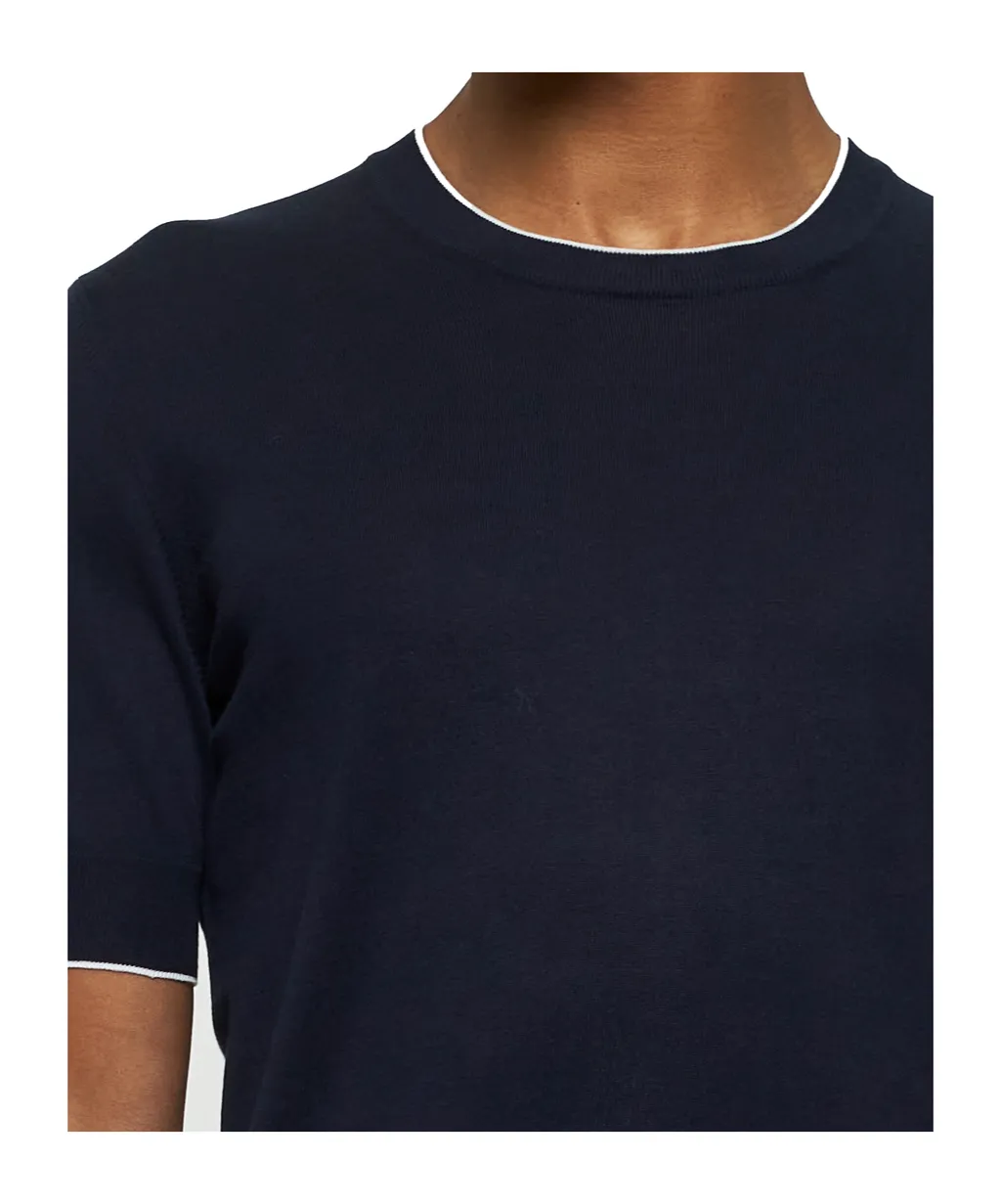 Short Sleeved Ribbed Sweater