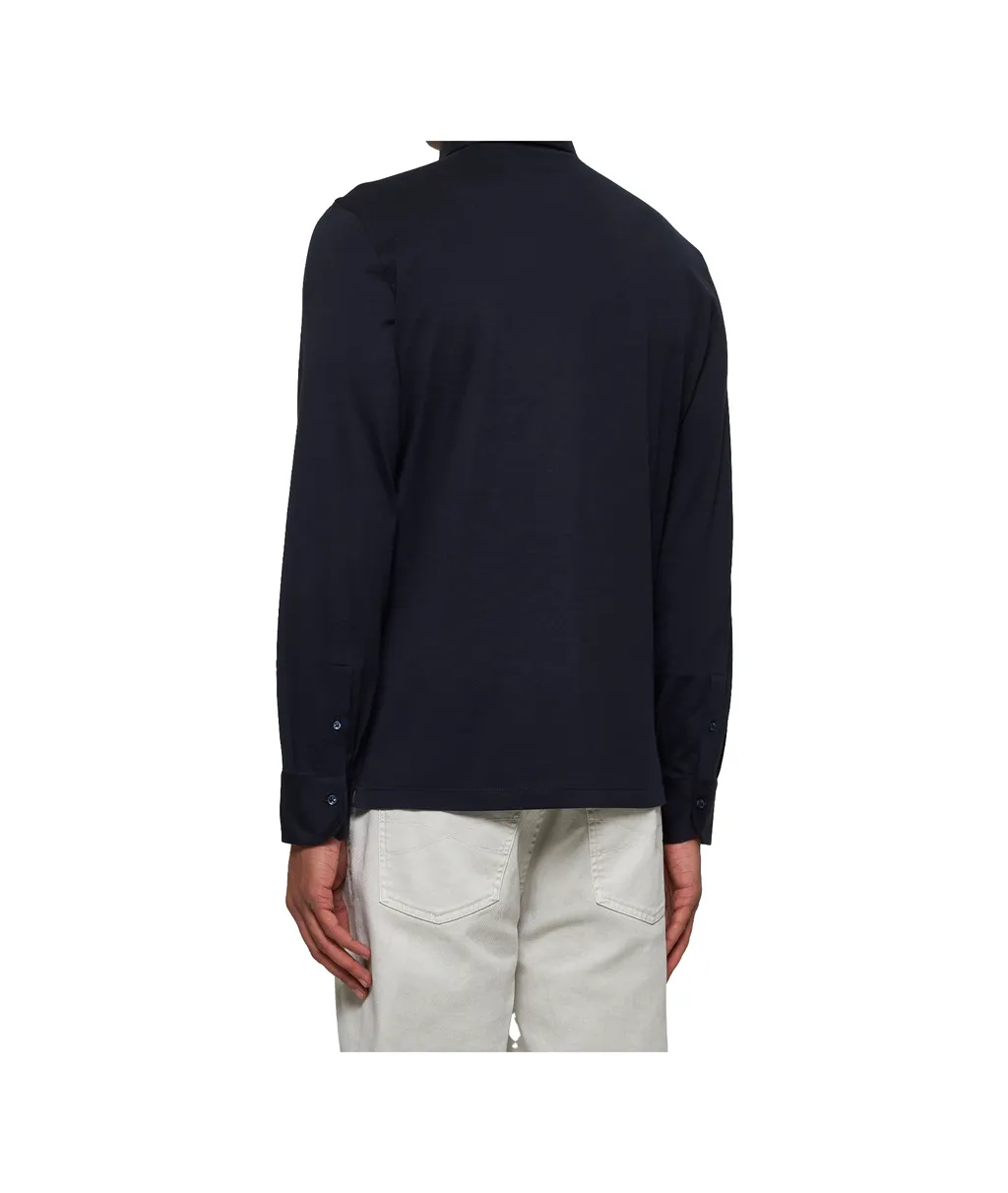 Long Sleeved Buttoned Polo Shirt