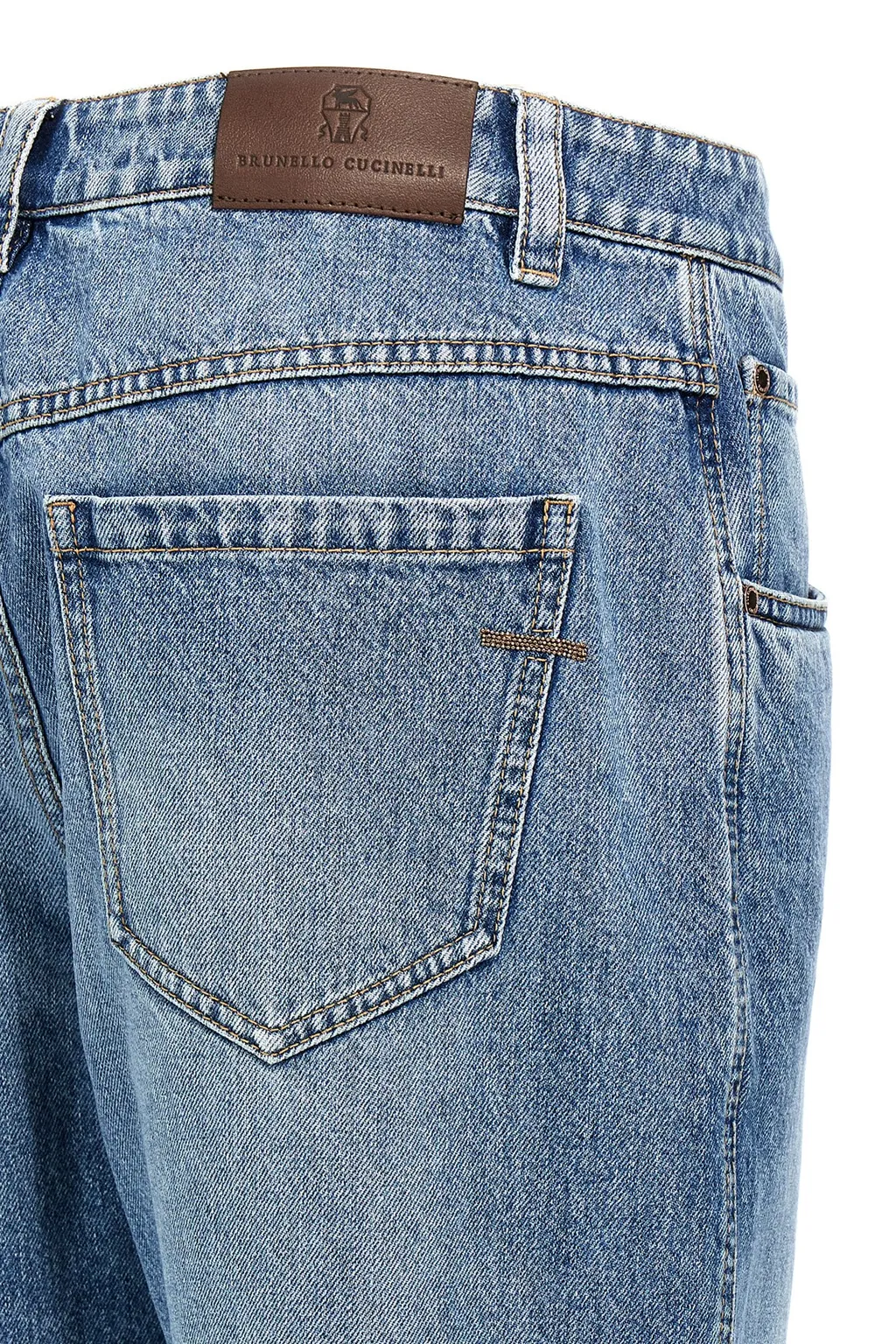 Shiny Bartack Straight Denim Jeans