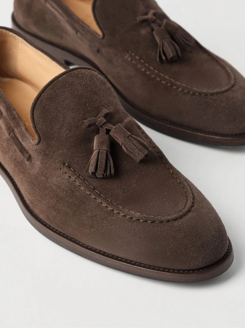 Slip-On Almond-Toe Tassel Loafers