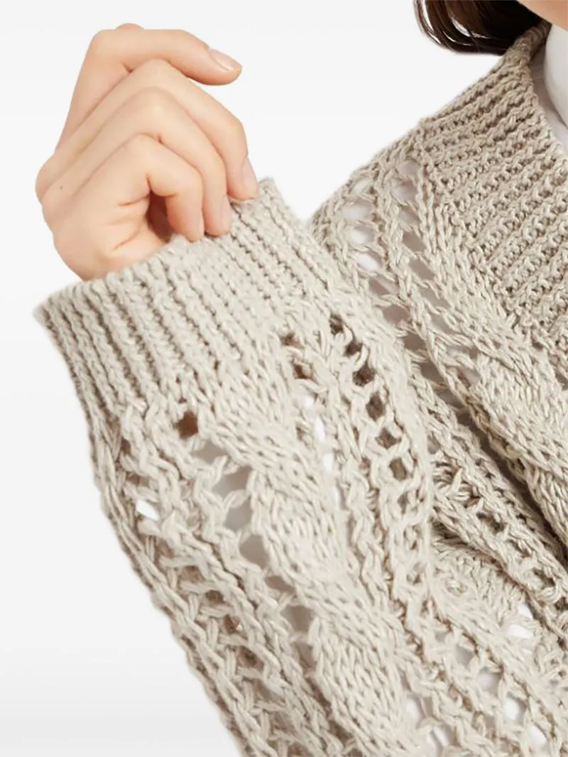 Cable-Knit Mesh Jumper
