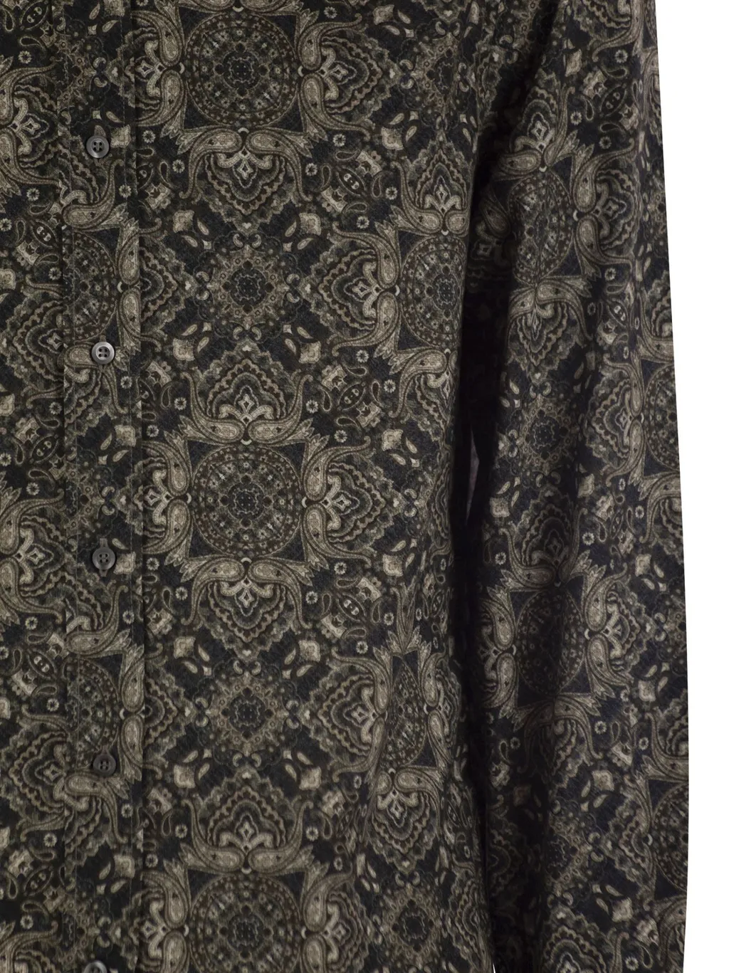 Patterned Curved Hem Shirt