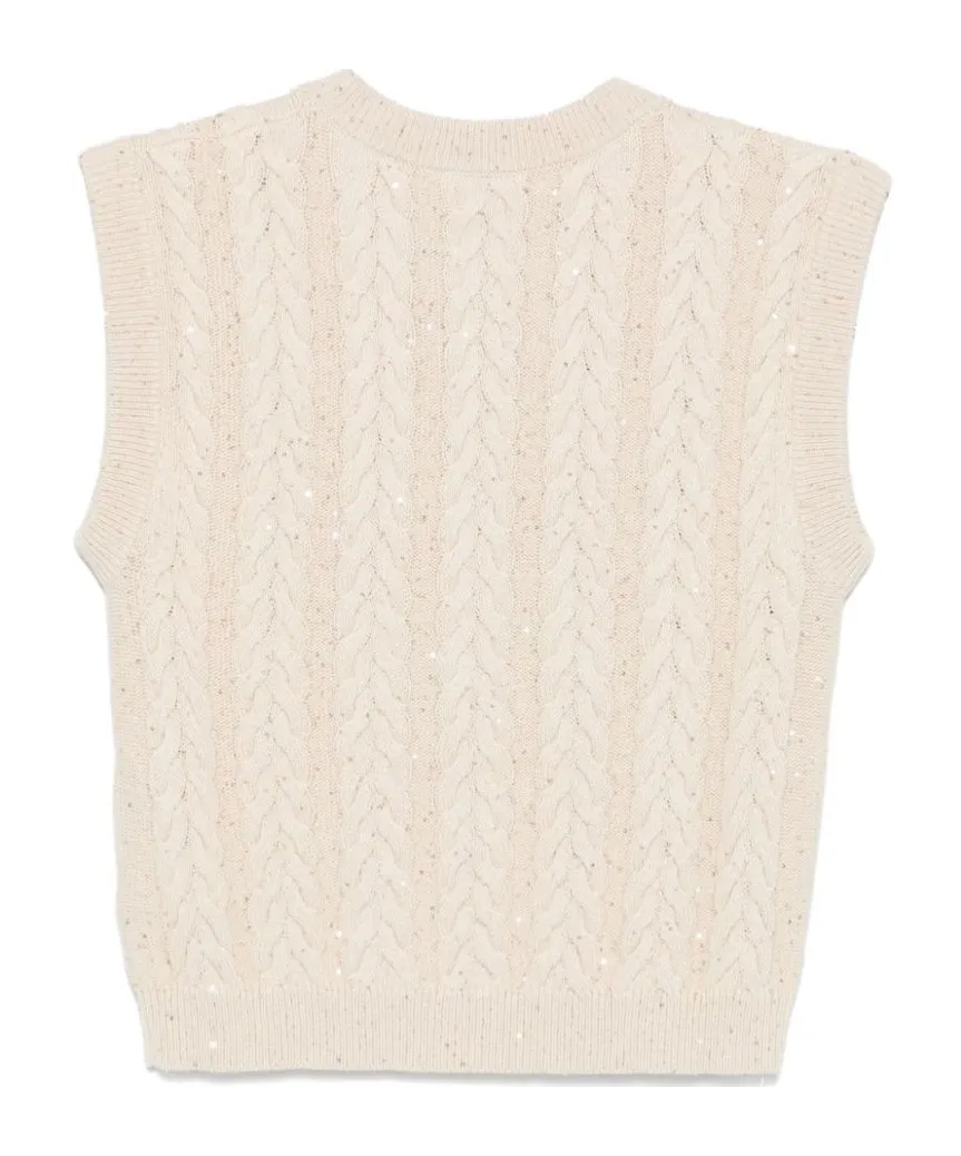 Dazzling Double Cable Knitted Vest