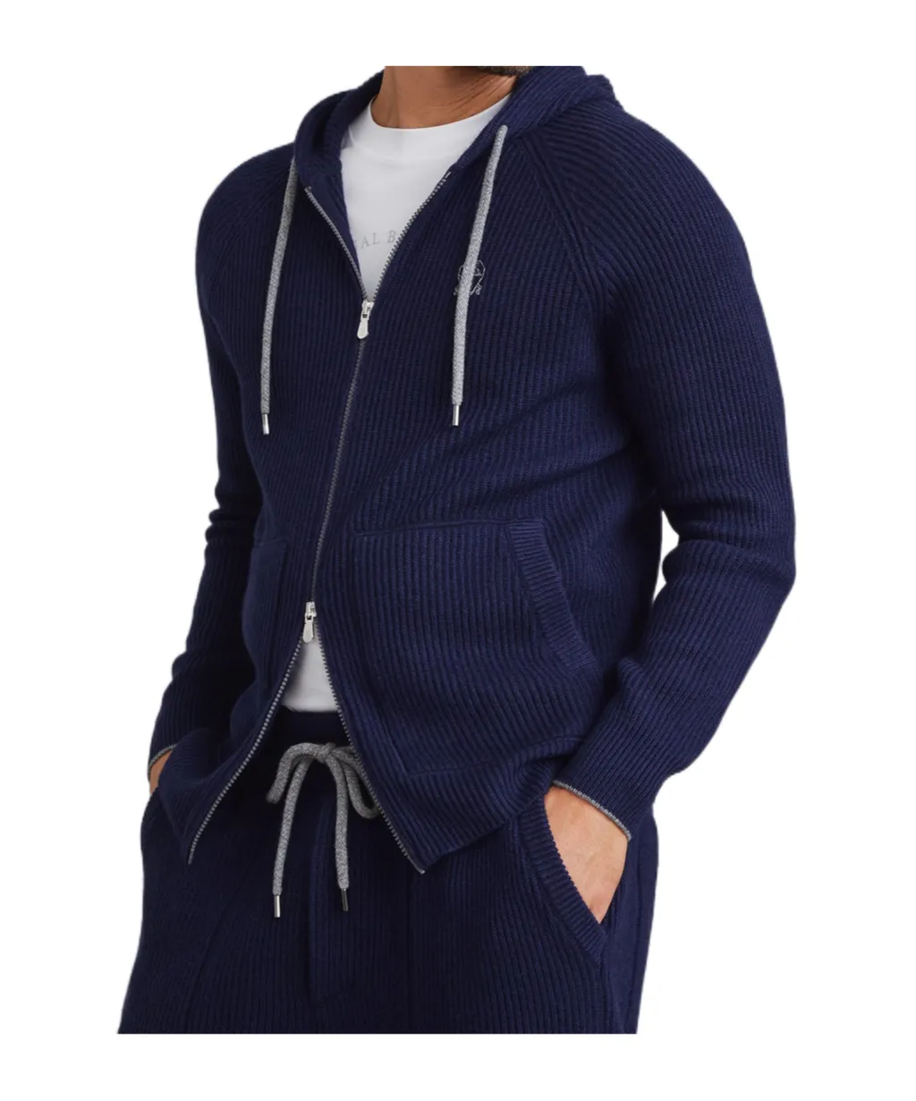 Logo Embroidered Zipped Cardigan