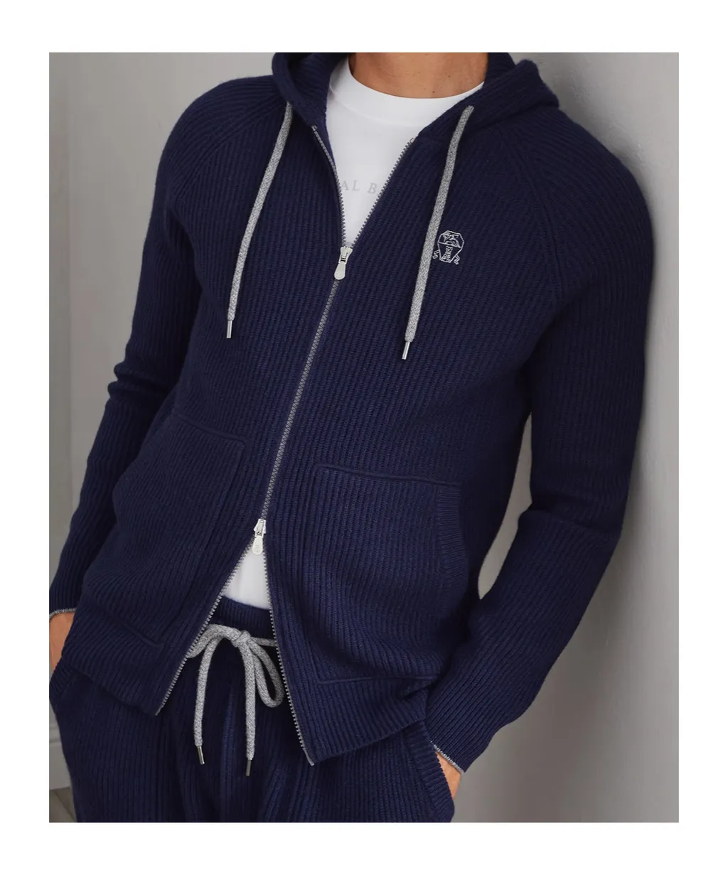 Logo Embroidered Zipped Cardigan