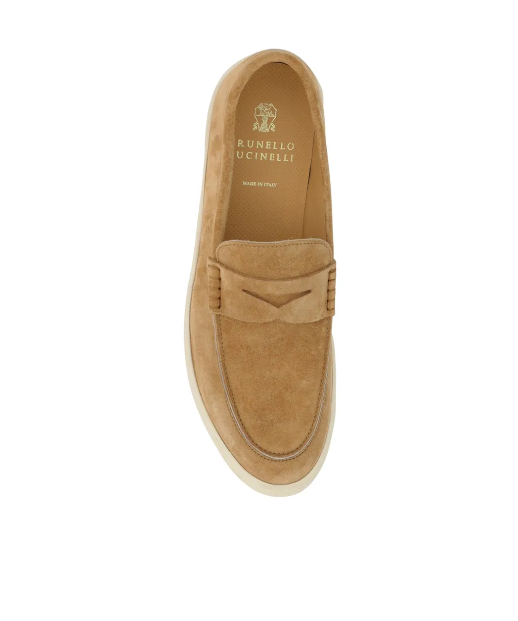 Penny-Slot Round-Toe Loafers