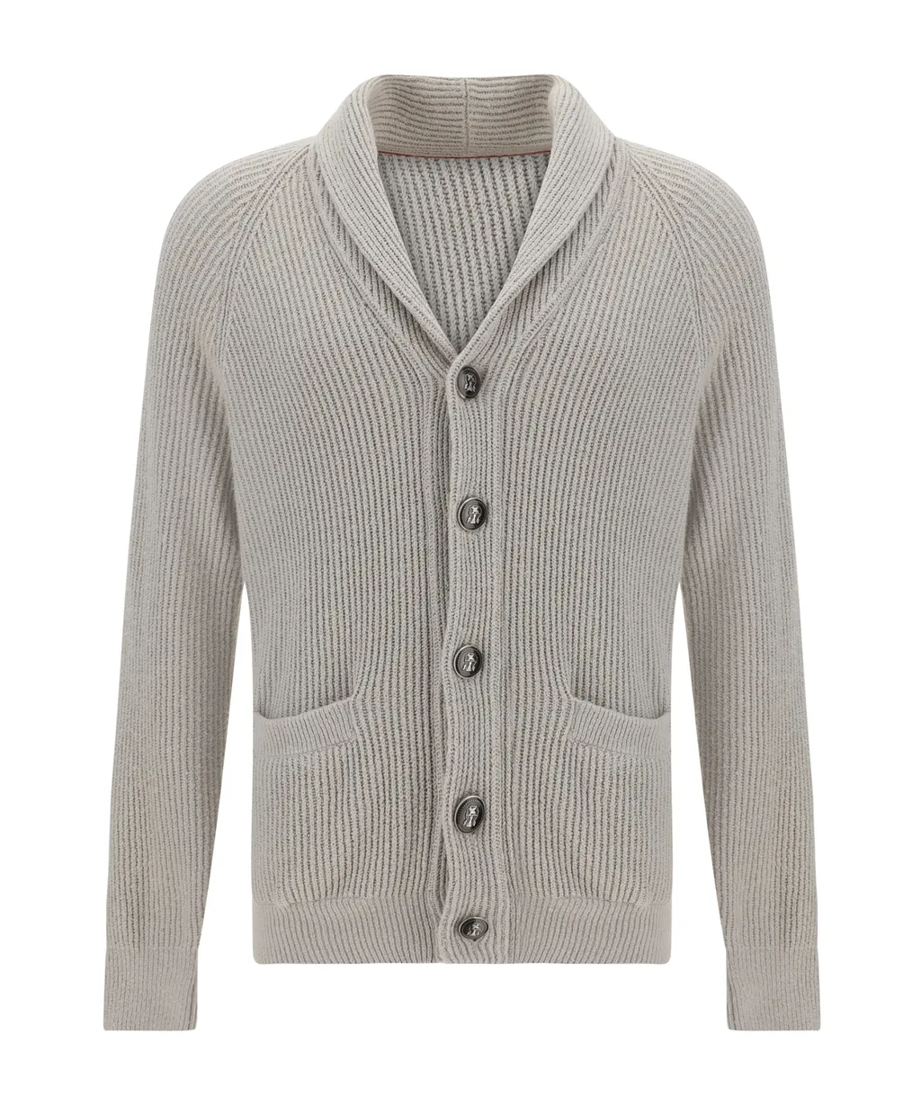 Shawl Lapel Knit Cardigan