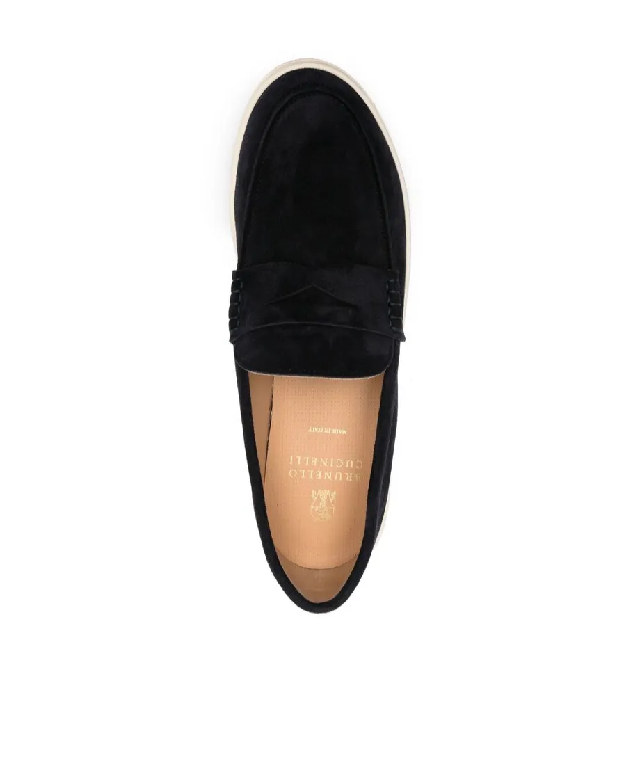 Penny-Slot Round-Toe Loafers