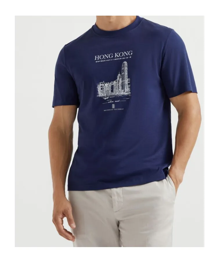 Hong Kong Graphic Printed Crewneck T-Shirt