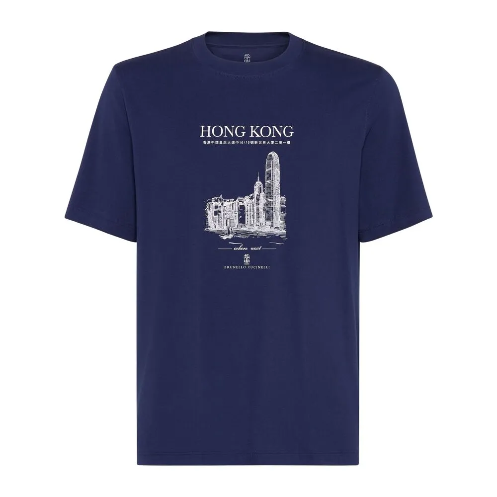 Hong Kong Graphic Printed Crewneck T-Shirt