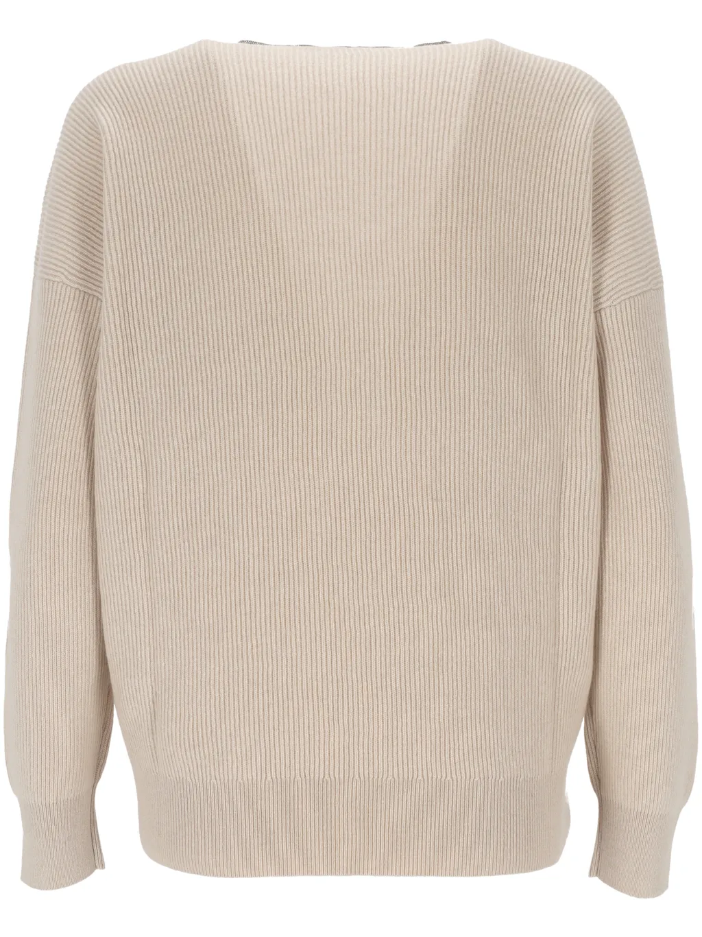 English-Rib V-Neck Jumper