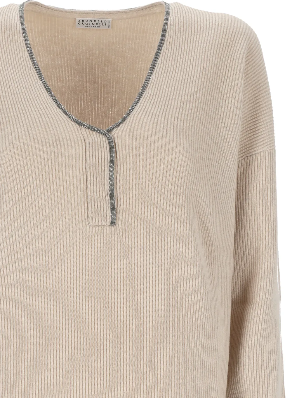 English-Rib V-Neck Jumper