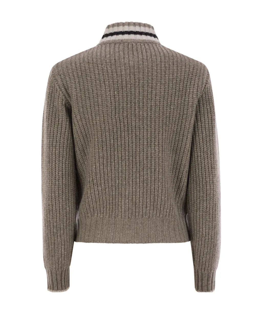 Zip-Up Ribbed-Knit Cardigan