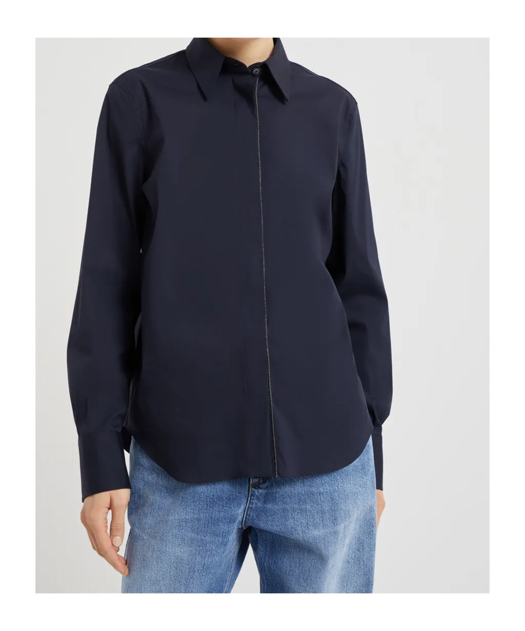 Monili-Chain Poplin Shirt