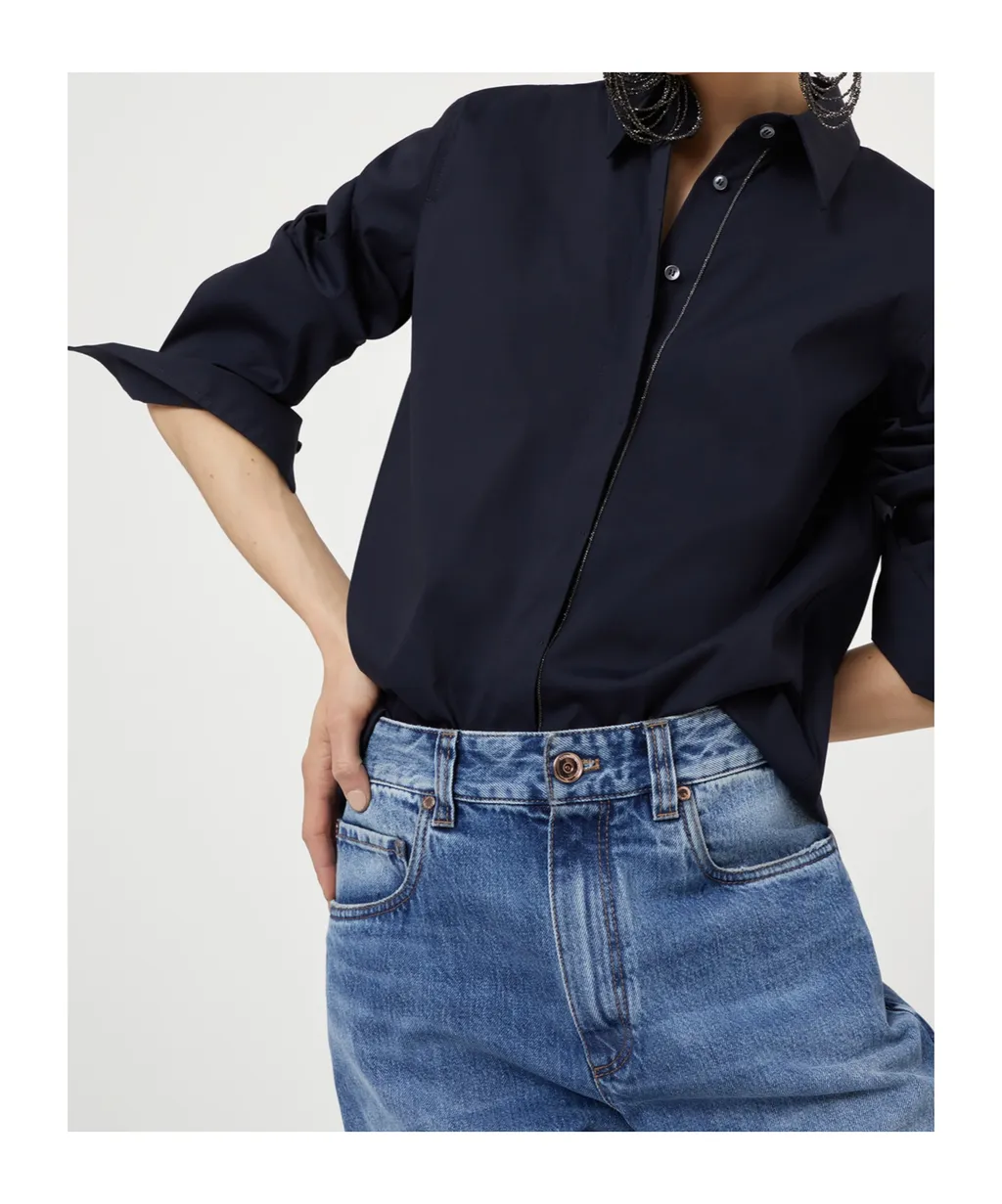 Monili-Chain Poplin Shirt