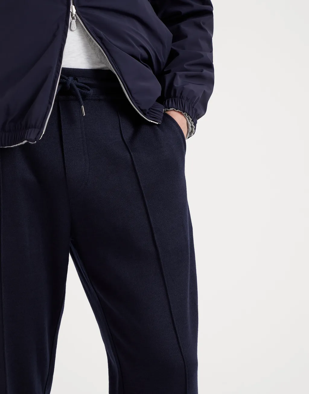 Pressed-Crease Drawstring Trousers