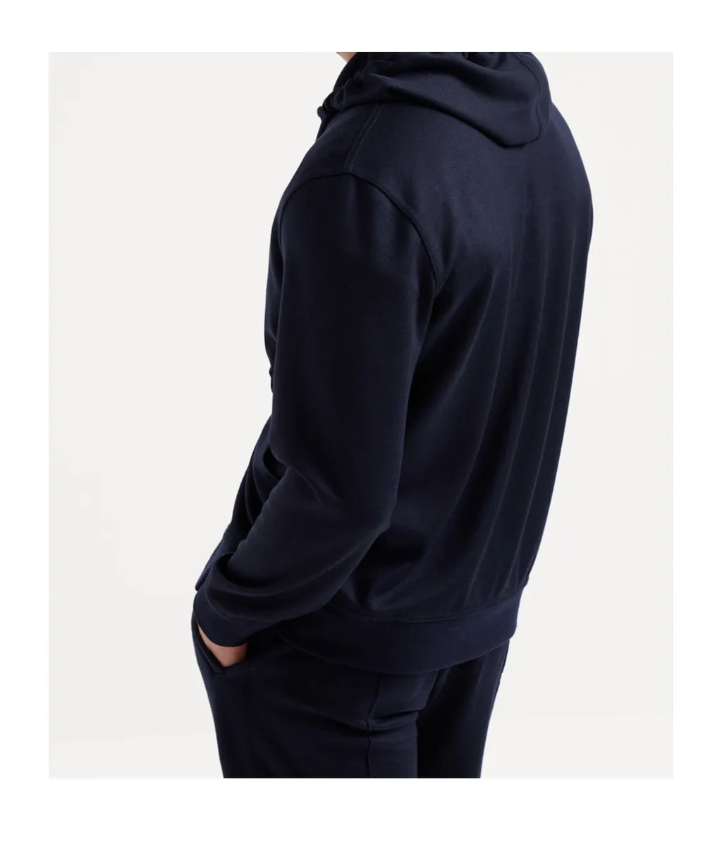 French Terry Zipped Hooded Sweatshirt