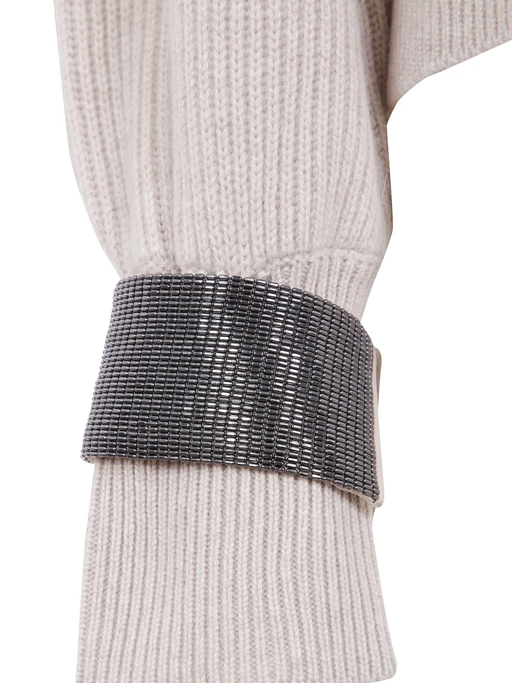 Embellished Cuffs Crewneck Jumper