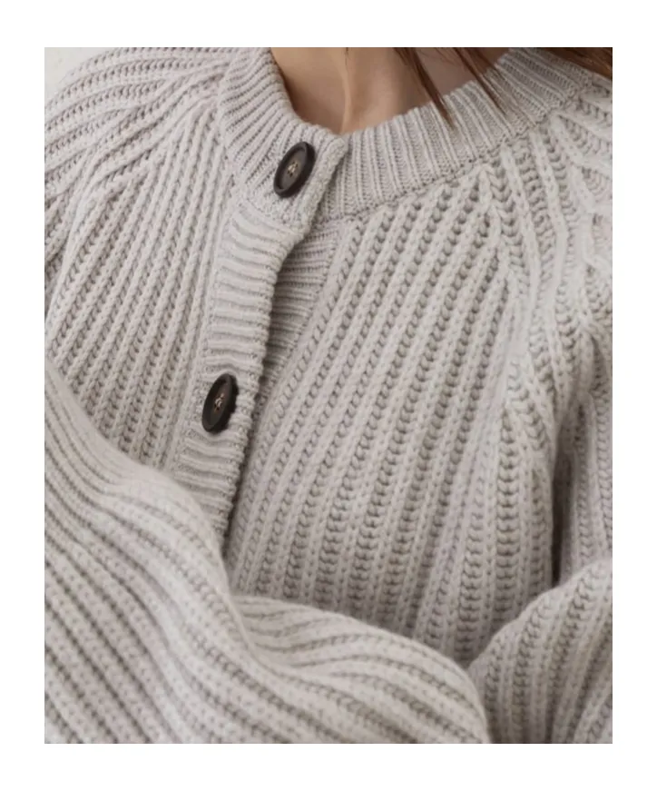 Ribbed Button-Up Cardigan