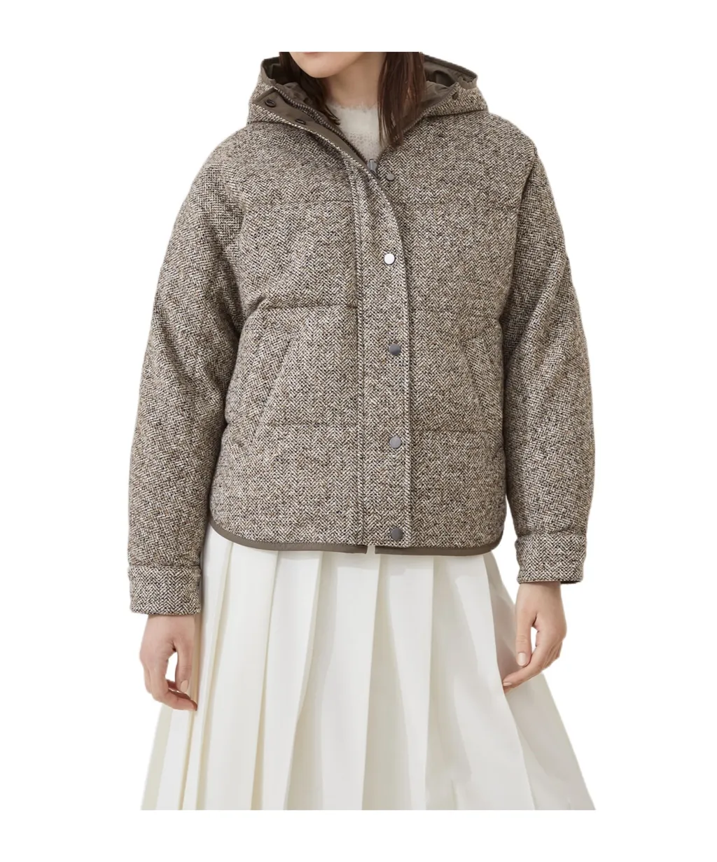 Long-Sleeved Hooded Cotton Coat