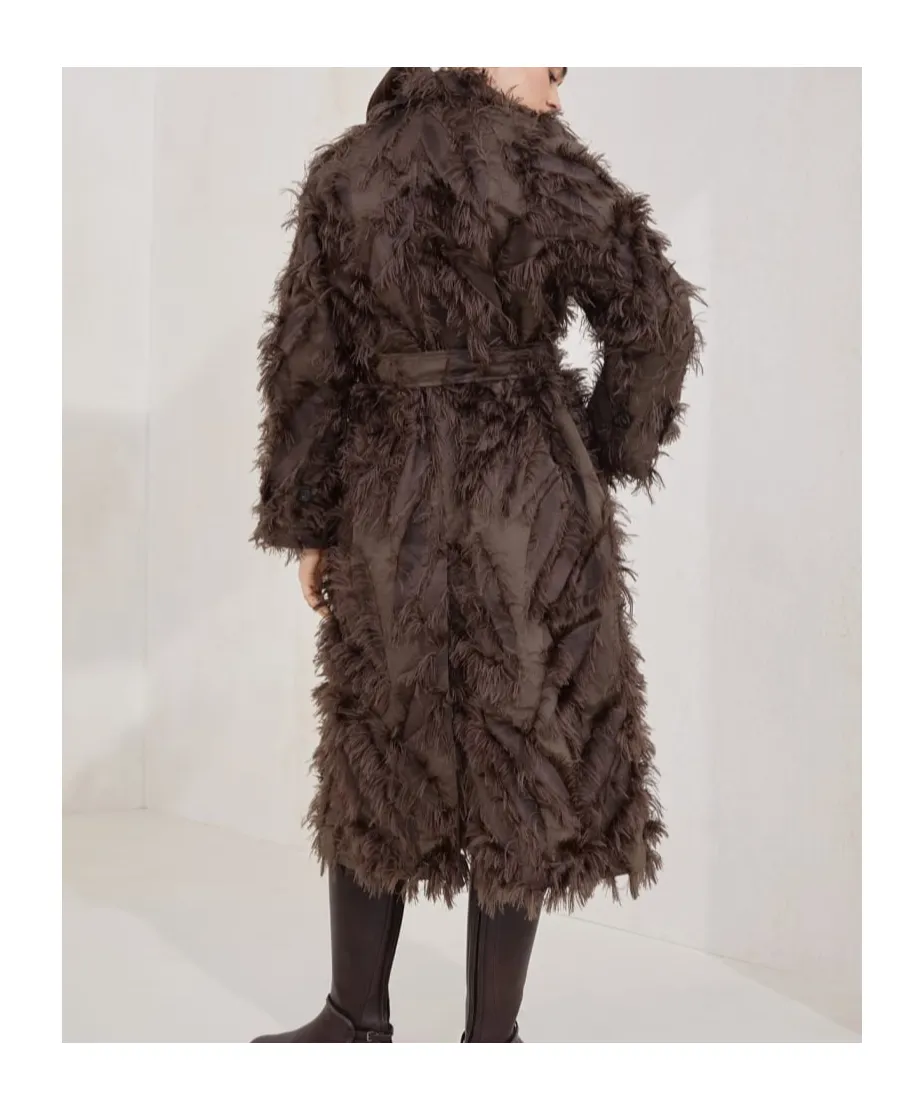 Lapel Long Sleeve Coat